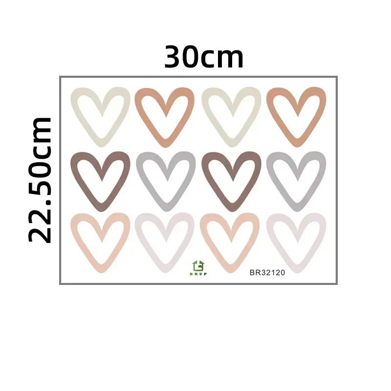 

Настенная наклейка MOONBIFFY Бохо Сердца