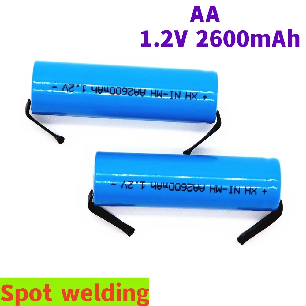 

New type AA battery1.2V2600mAh AA nickel hydrogen battery with welding pins suitable for DIY electric shavers toothbrushes toys