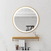smart round cosmetic led wall mirror bathroom vanity room mirror decoration home with light miroir mural decorative mirrors