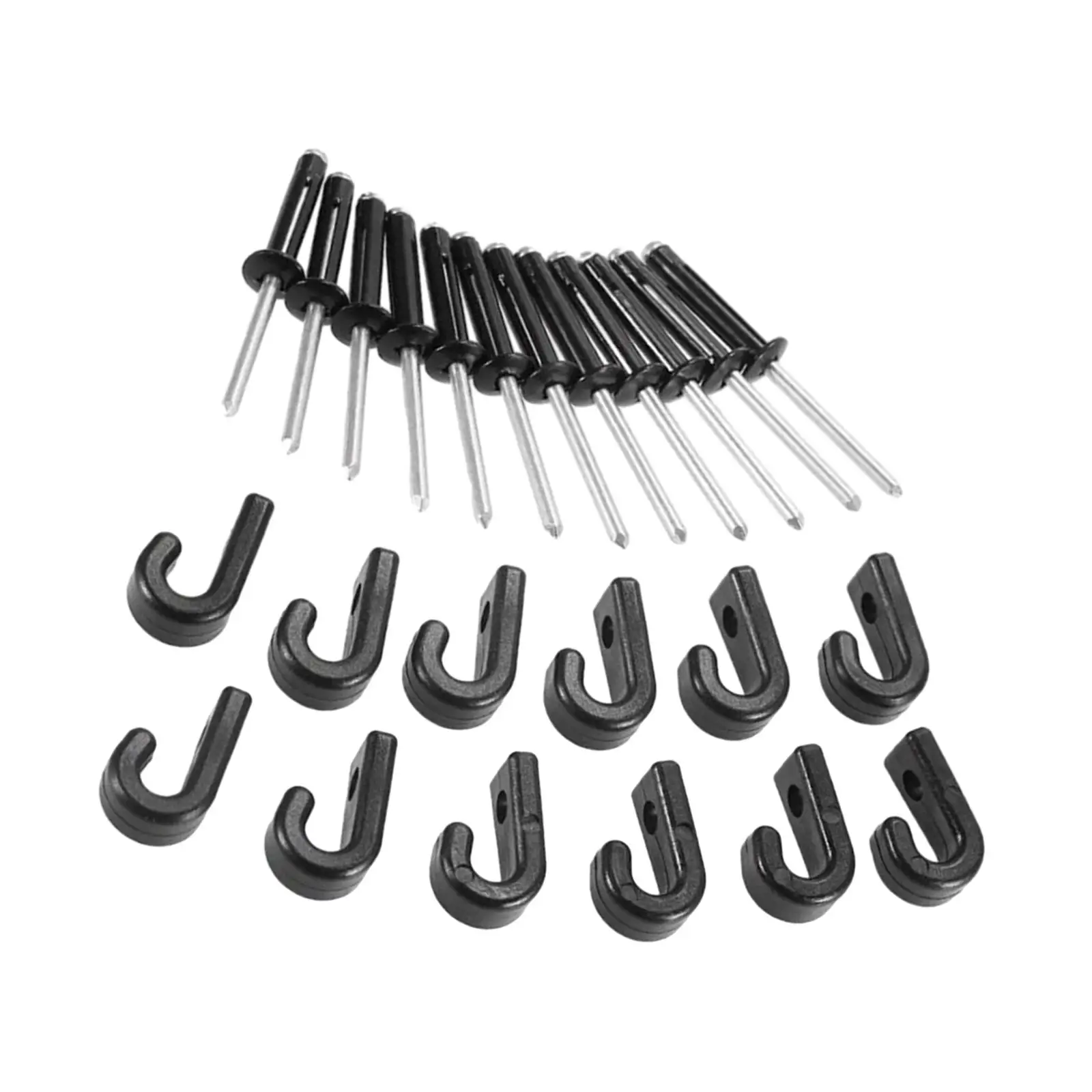 

12Pcs Kayak J Hooks Rivets Set with Rivets Washer Set for Decks Rowing Boats