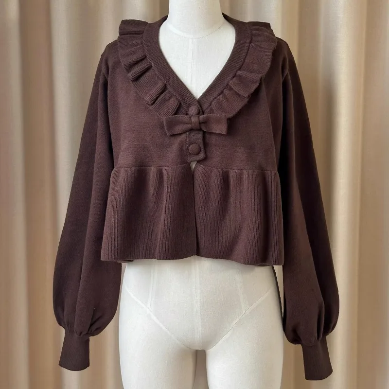 UVRCOS Винтажный вязаный кардиган полиэстер женский
