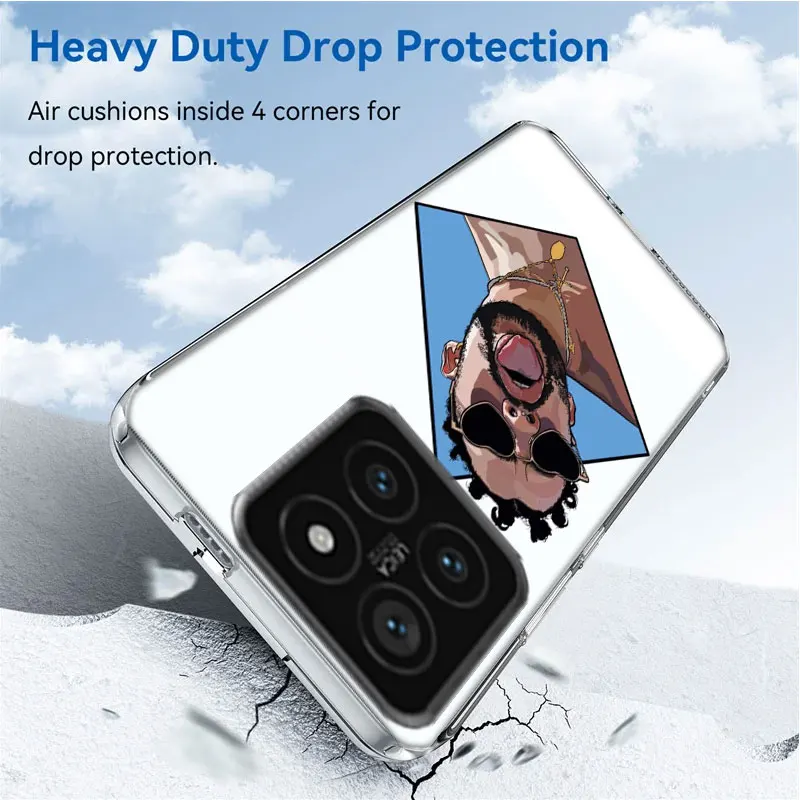 B-Bad B-Bunny Clear Phone Case For Xiaom Mi 12 12T 11T 10T 9T 13 11 10 9 8 Lite CC9 CC9E Pro 6X 5X A1 A2 A3 Cover Coque