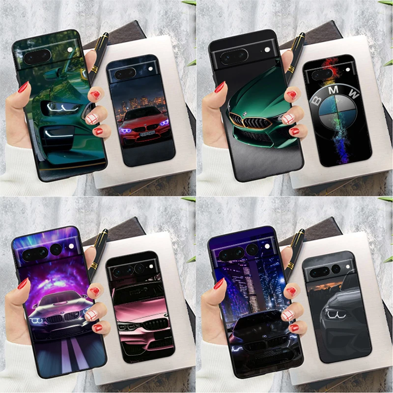 

Fashion Bmw Sports Luxury For Google Pixel 8 7 6 6A 5 4 5A 4A XL Pro 5G Silicone Shockproof Soft TPU Black Phone Case Cover
