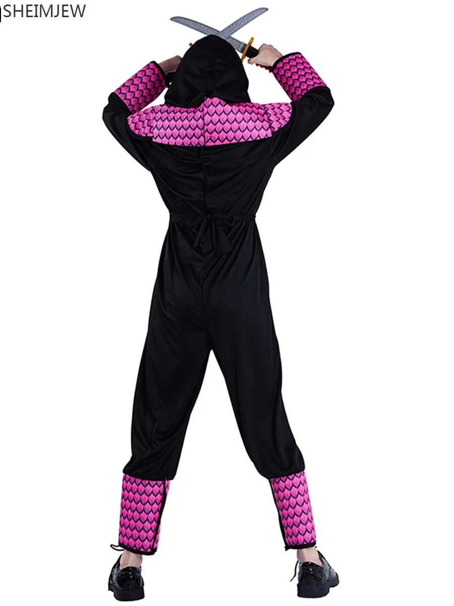 Новинка детские розовые костюмы ниндзя для Хэллоуина ролевые игры карнавальные