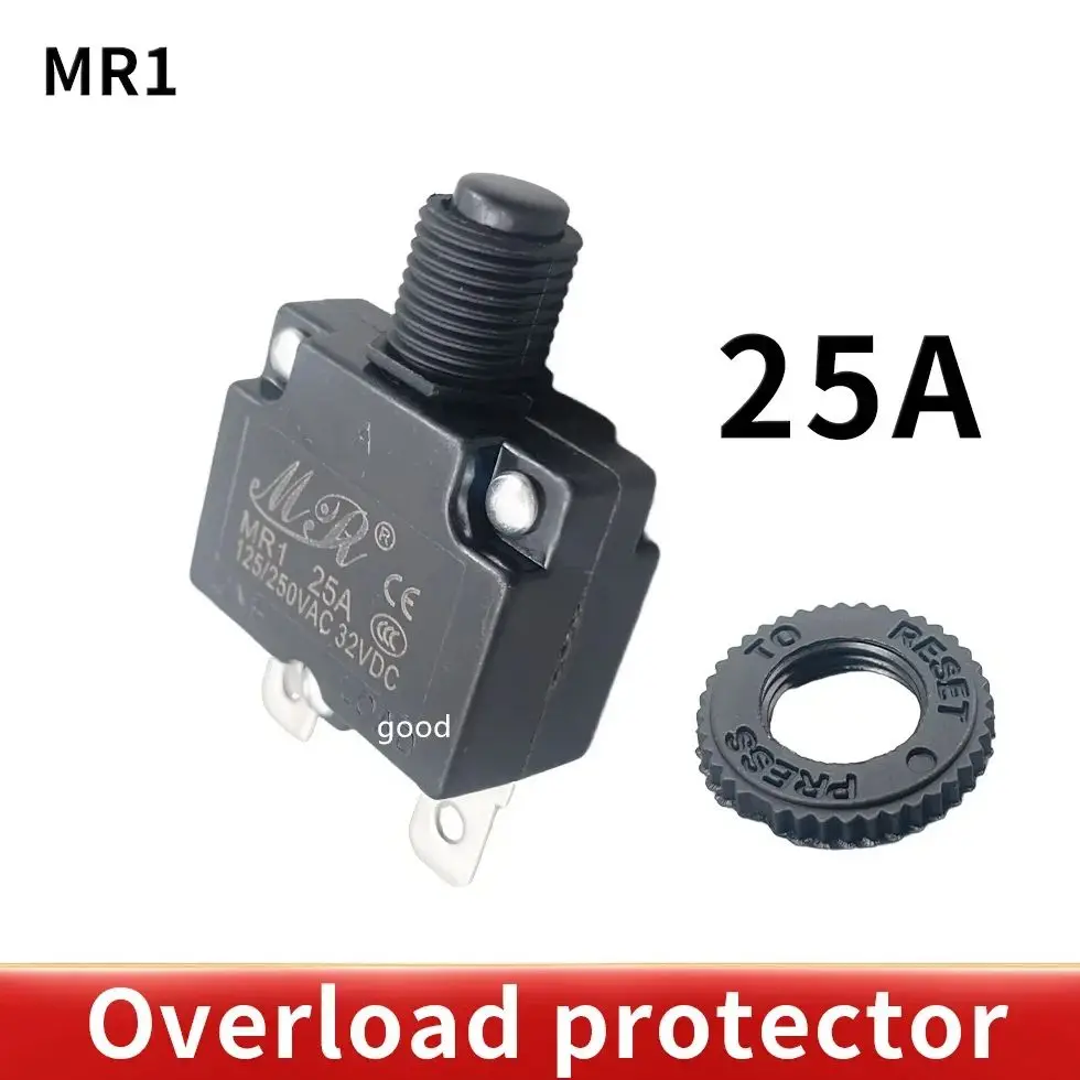 

1 шт. термовыключатель сброса MR1 25A 125/250 В переменного тока 32 В постоянного тока защита от перегрузки автоматический выключатель защита от перегрузки