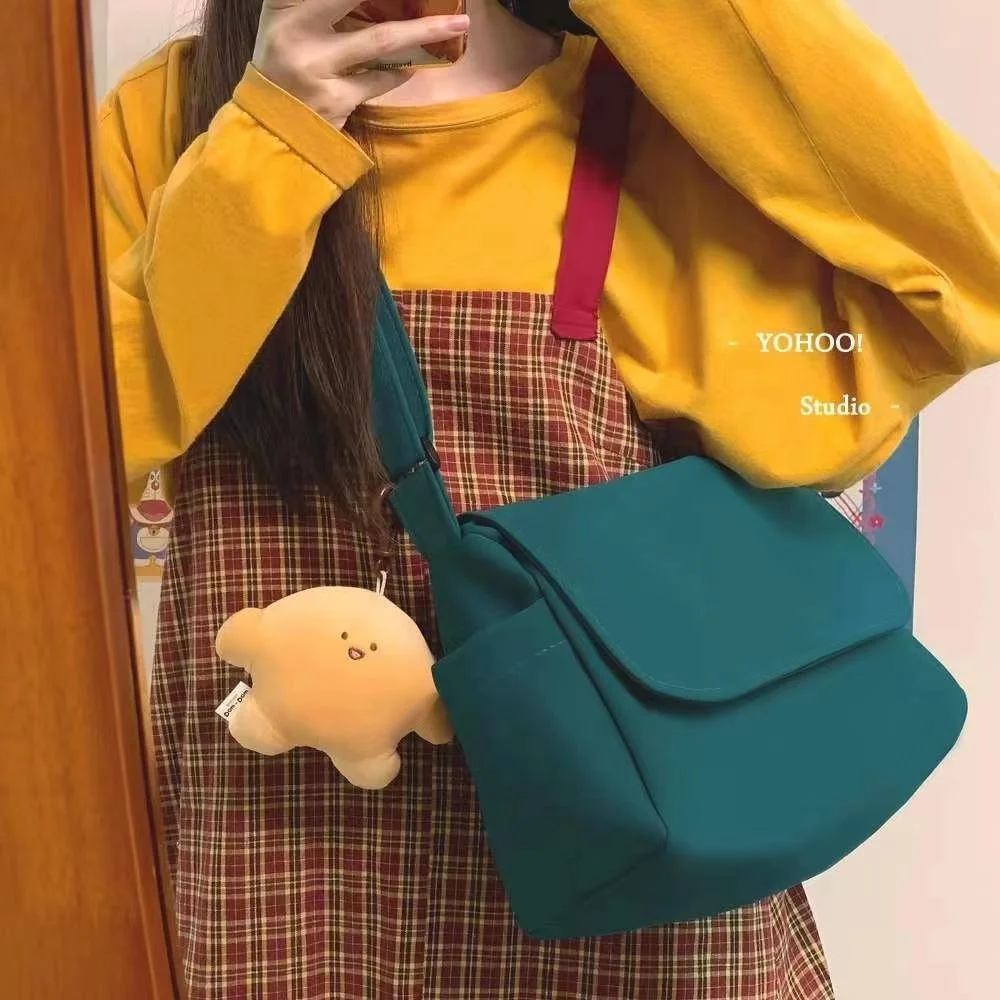 Women's Nylon  Bag  Girls' Solid Mailman Bag Womans Casual Messenger Bags  Large Capacity Girl Bag