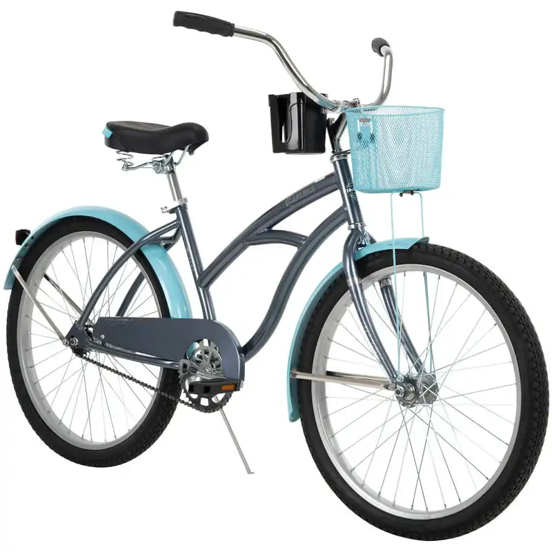 24 Inch Carlisle Girls Comfort Cruiser Beach Bike, Gray