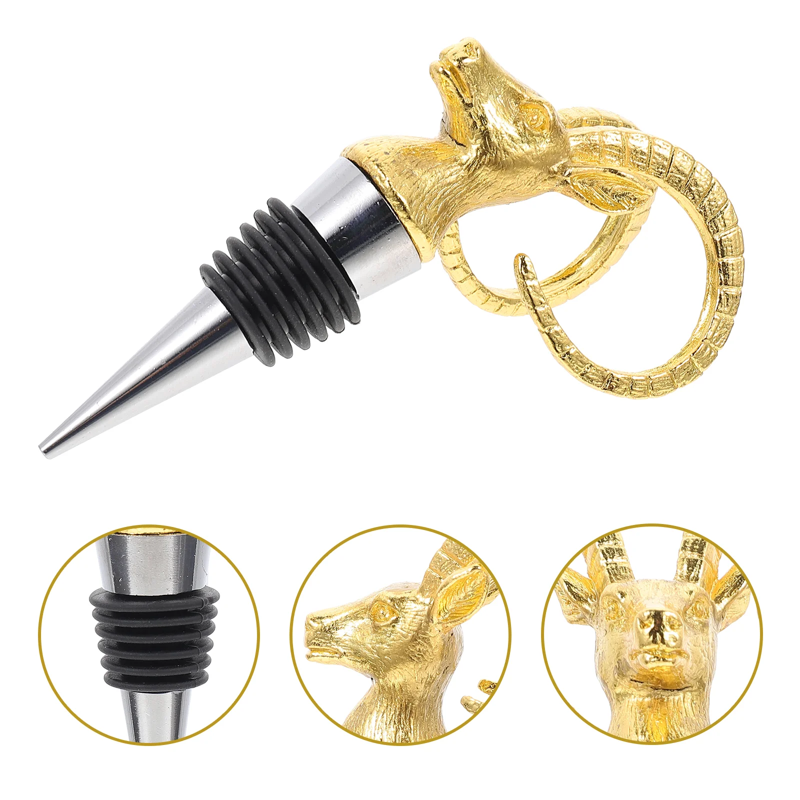 

Stylish Stopper Portable Bottle Plug Unique Antelope Head Shape Plug Ornament