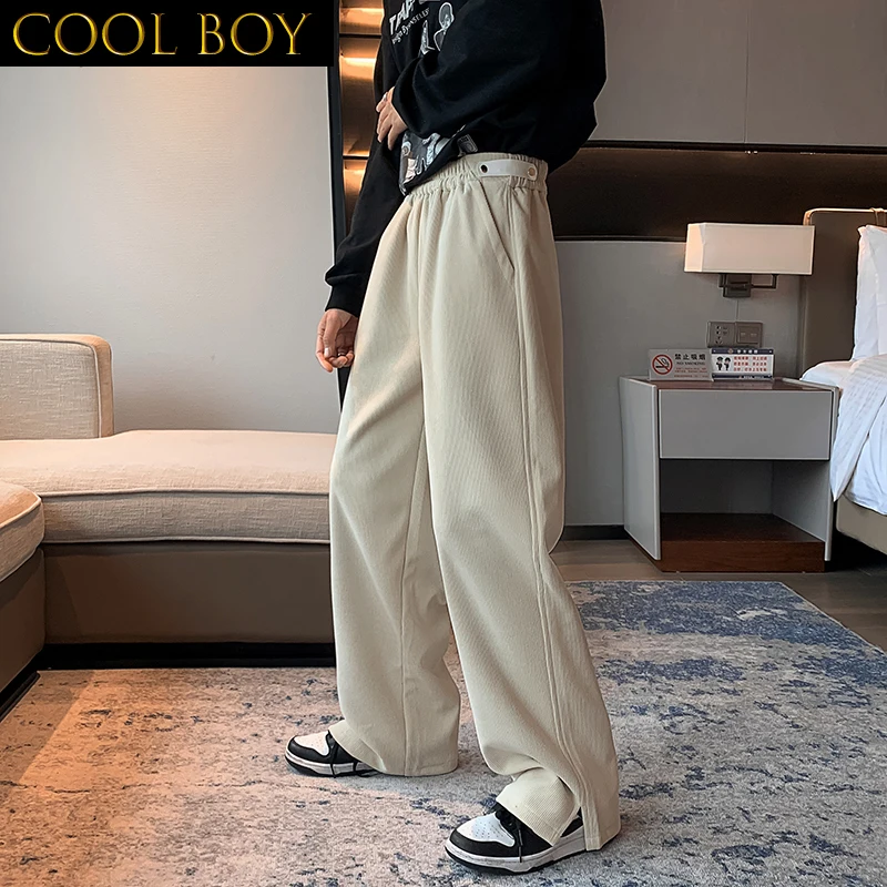 

J GIRLS Wide Leg Pants Men Design Casual Spring Korean Style Loose All-match Solid Plus Size New Arrival Leisure BF Minimalist