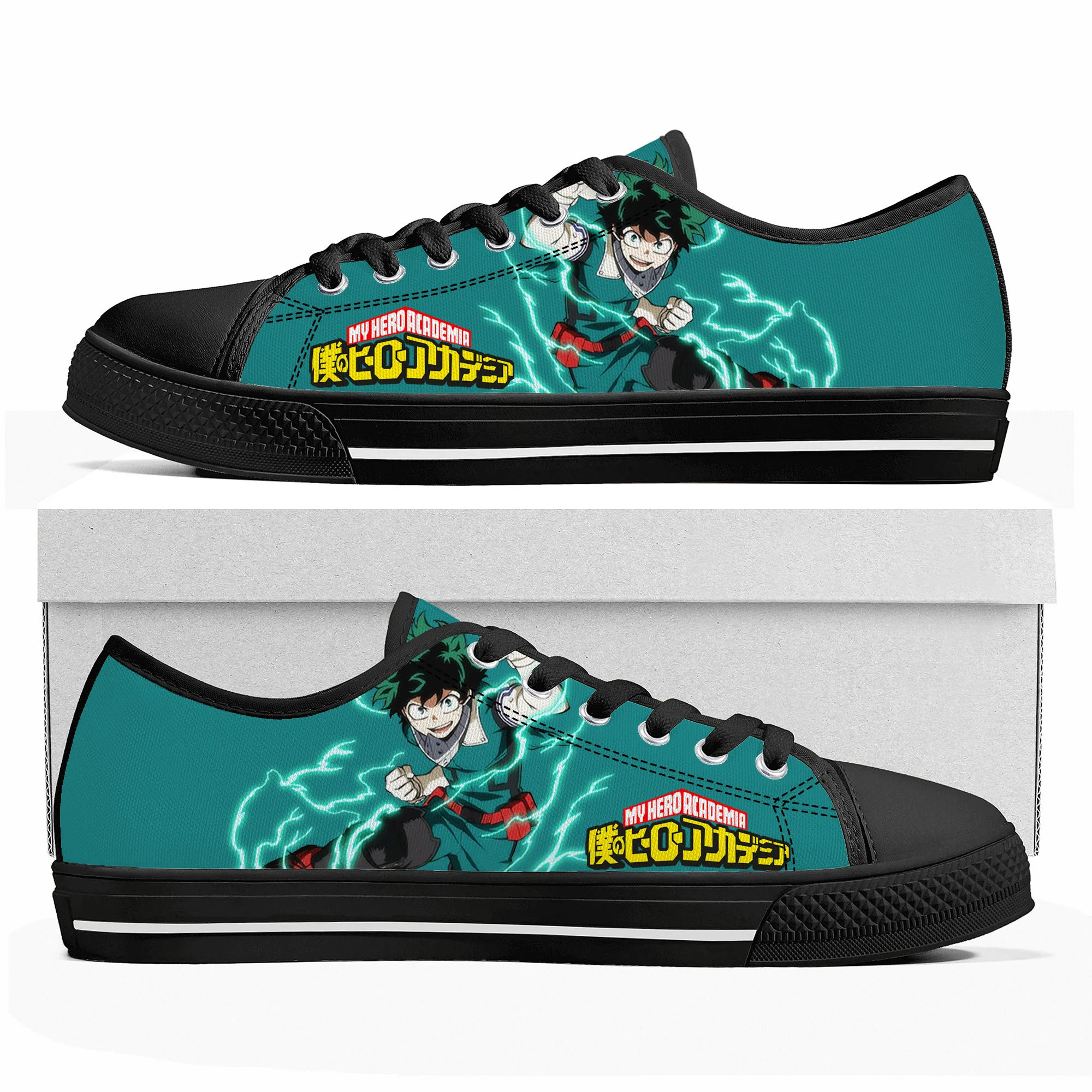 

Низкие кроссовки с аниме Izuku Midoriya My Hero академия, мужские и женские подростковые высококачественные холщовые кроссовки, обувь для пар, обувь на заказ