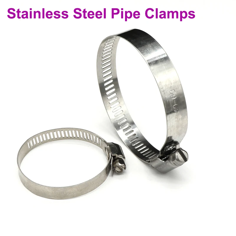 

8mm ~ 120mm Stainless Steel Hose Pipe Clamps Adjustable Tri Gear Worm Water Pipe Fixed Fuel Line Pipe Hose Clamp Clip
