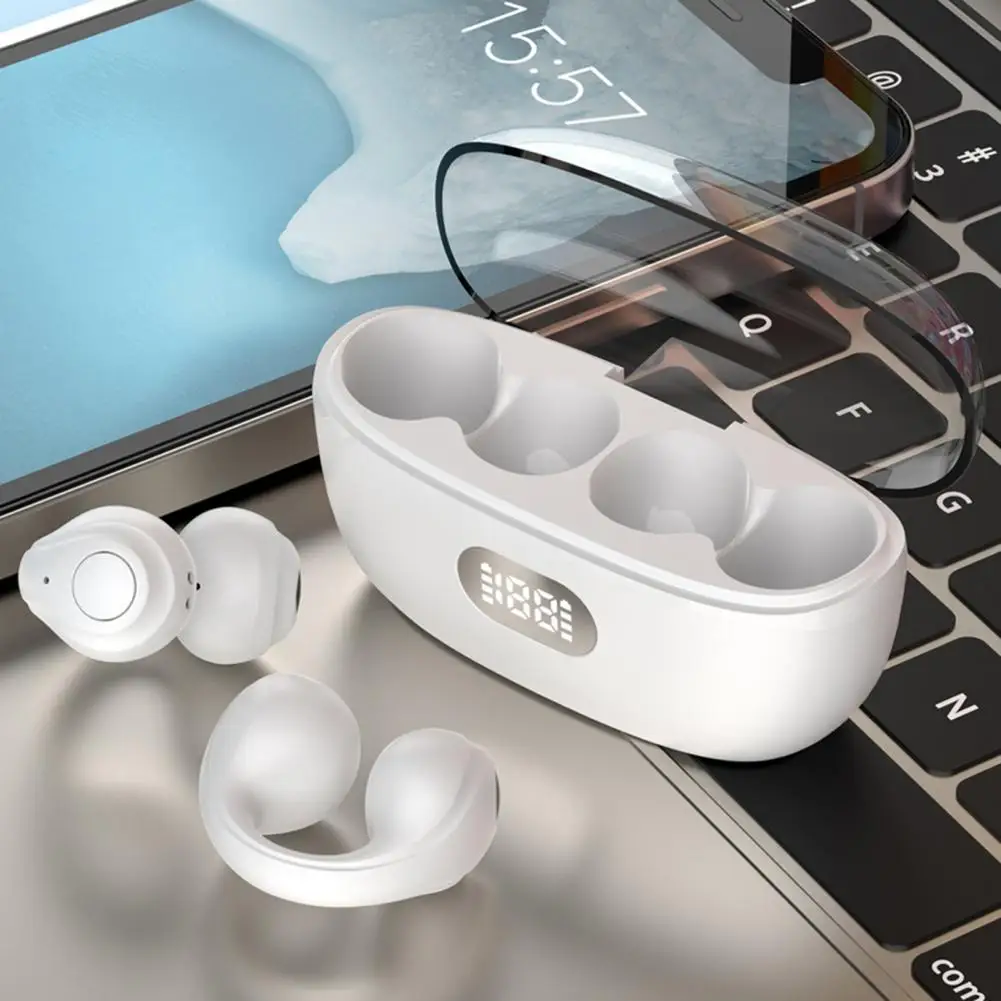 Беспроводные наушники-вкладыши с объемным 3D звуком дисплей мощности костная
