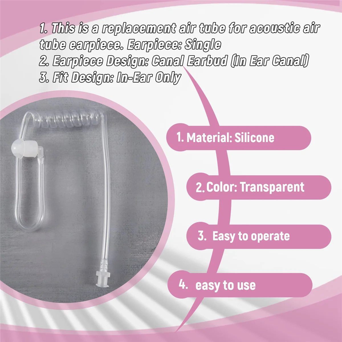 Аксессуары для наушников прозрачная катушка акустическая Воздушная трубка