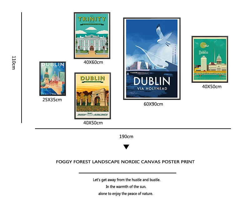 Дорожные холщовые картины из Дублина столицы Ирландии троица колледжа постеры