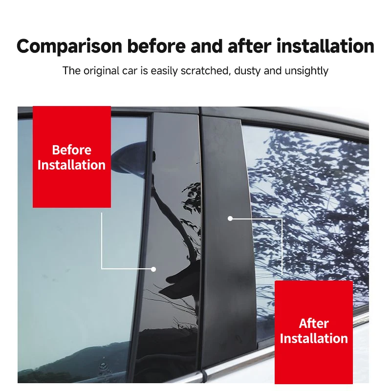 Накладка на окно автомобиля для BMW 1 серии E87 E81 E88 120i 123d 118d 2004 ~ 2011 столб дверь черная