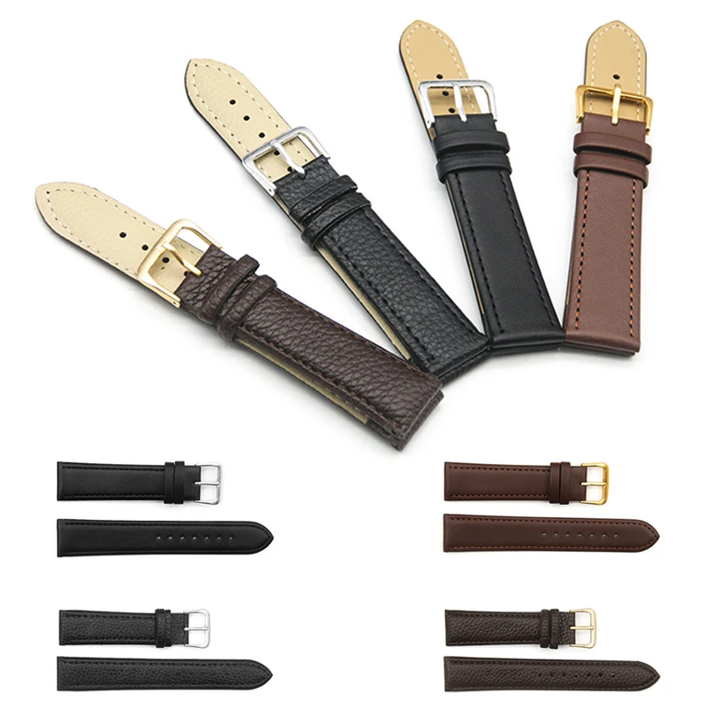 

1pc Leather Watchband High Quality Men Watch Strap Women wristwatch Bands Jewelry Accessories 8/10/12/14/16/18/19/20/21/22/24mm