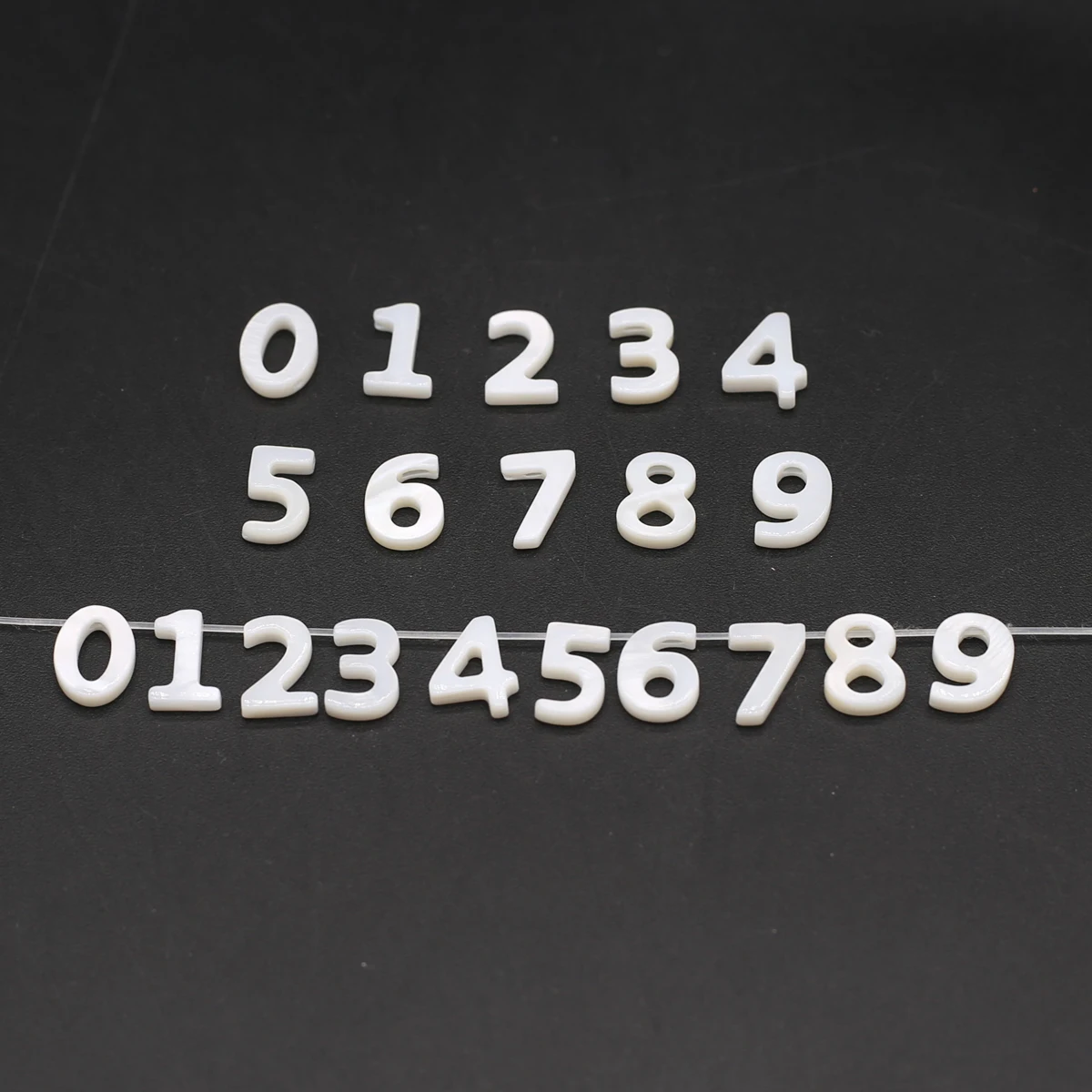 

Natural White Shell Arabic Numerals 0-9 Holes Beads 10mm Jewelry Making Necklace Earrings Accessories Gift Mother of Pearl