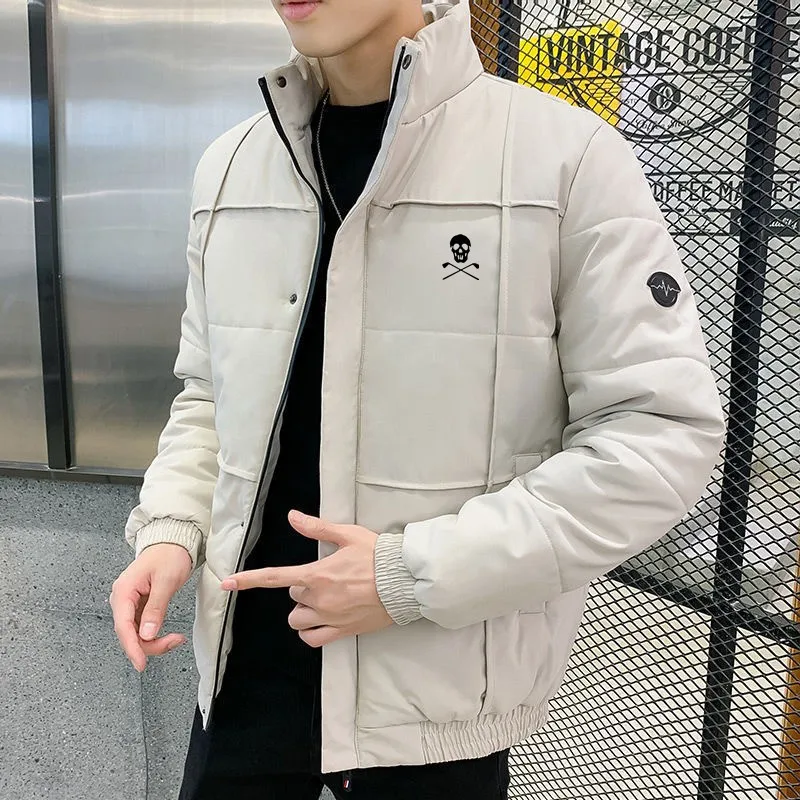 

Winter Men Stand Collar Puffer Warm Golf Down Jacket Zipper Thick Windbreaker Jacket Waterproof Man Duck Parka Plush Coat Male