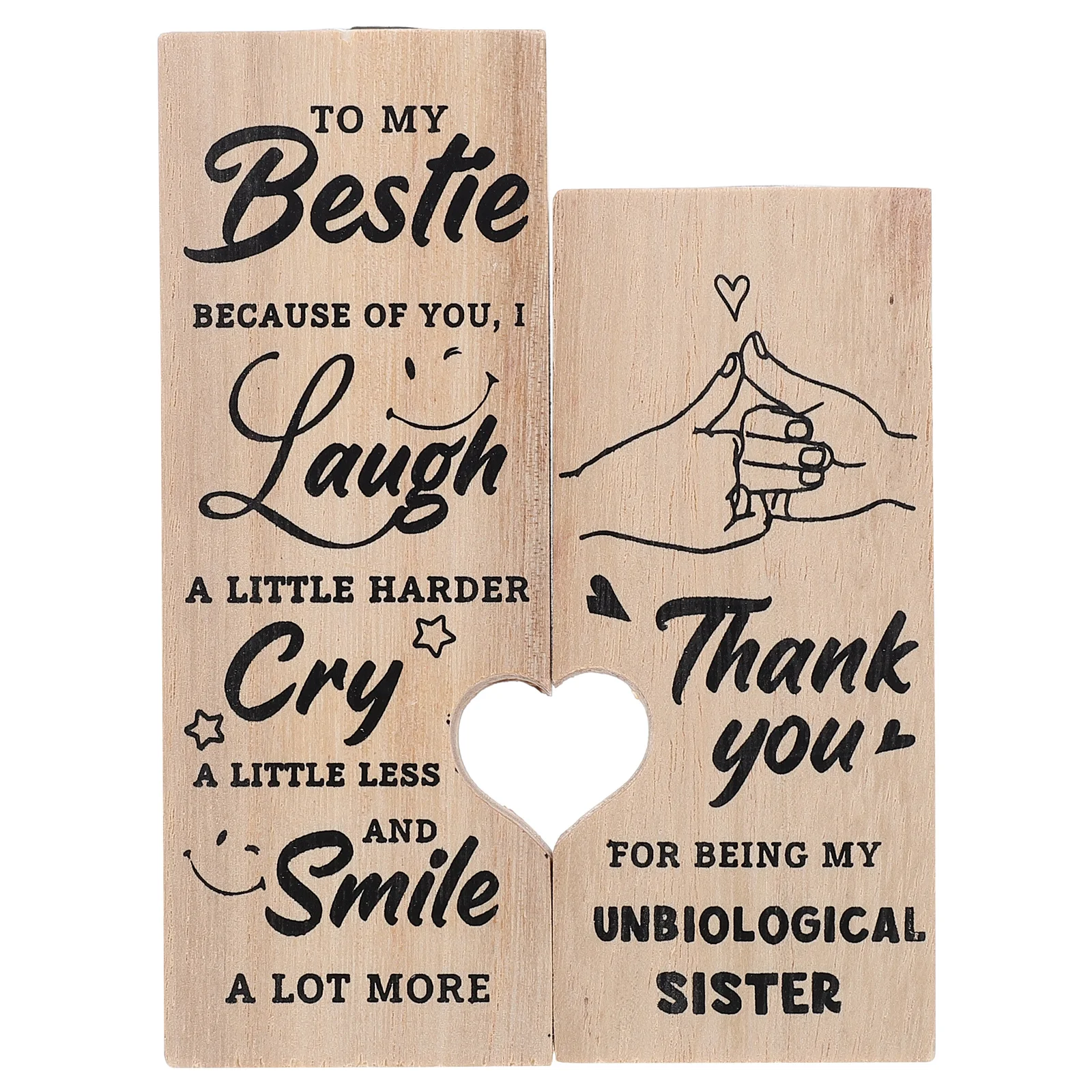 

Holder Wooden Stand Tealight Gifts Heart Candlestick You Gift Thank Friend Bestiedecorative Friends Sister Wood Desktop Rustic