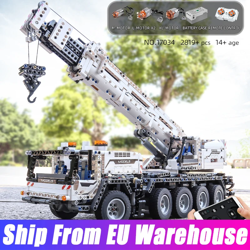 

MOULD KING 17034 Technical Mobile Crane Mk II Truck Set App Motorized Engineering Car Toys Building Blocks Bricks Birthday Gifts