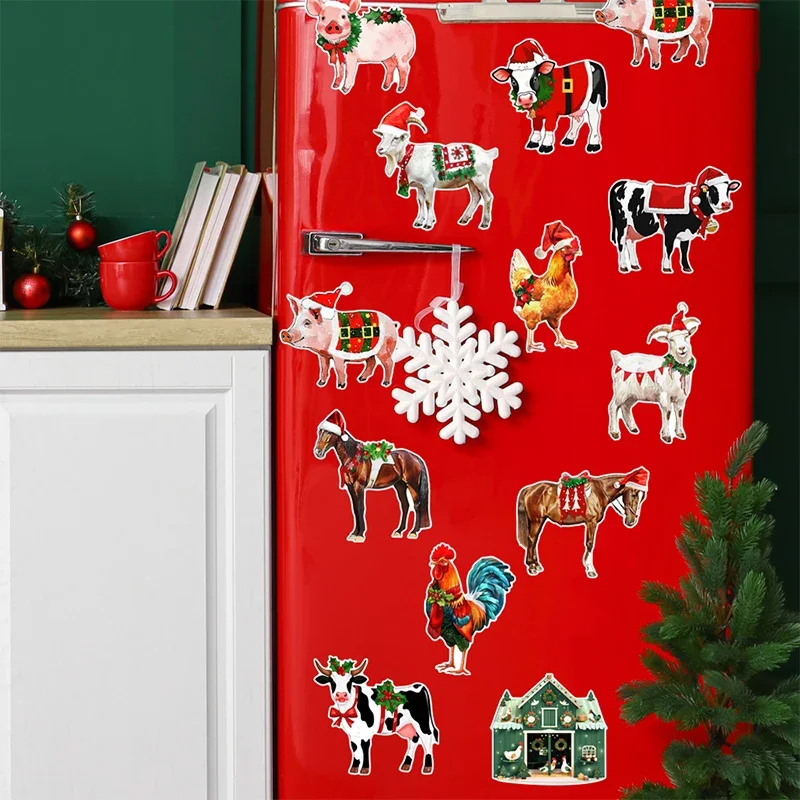 SDJ-CT368-H Рождественский магнит на холодильник праздничная наклейка дверь