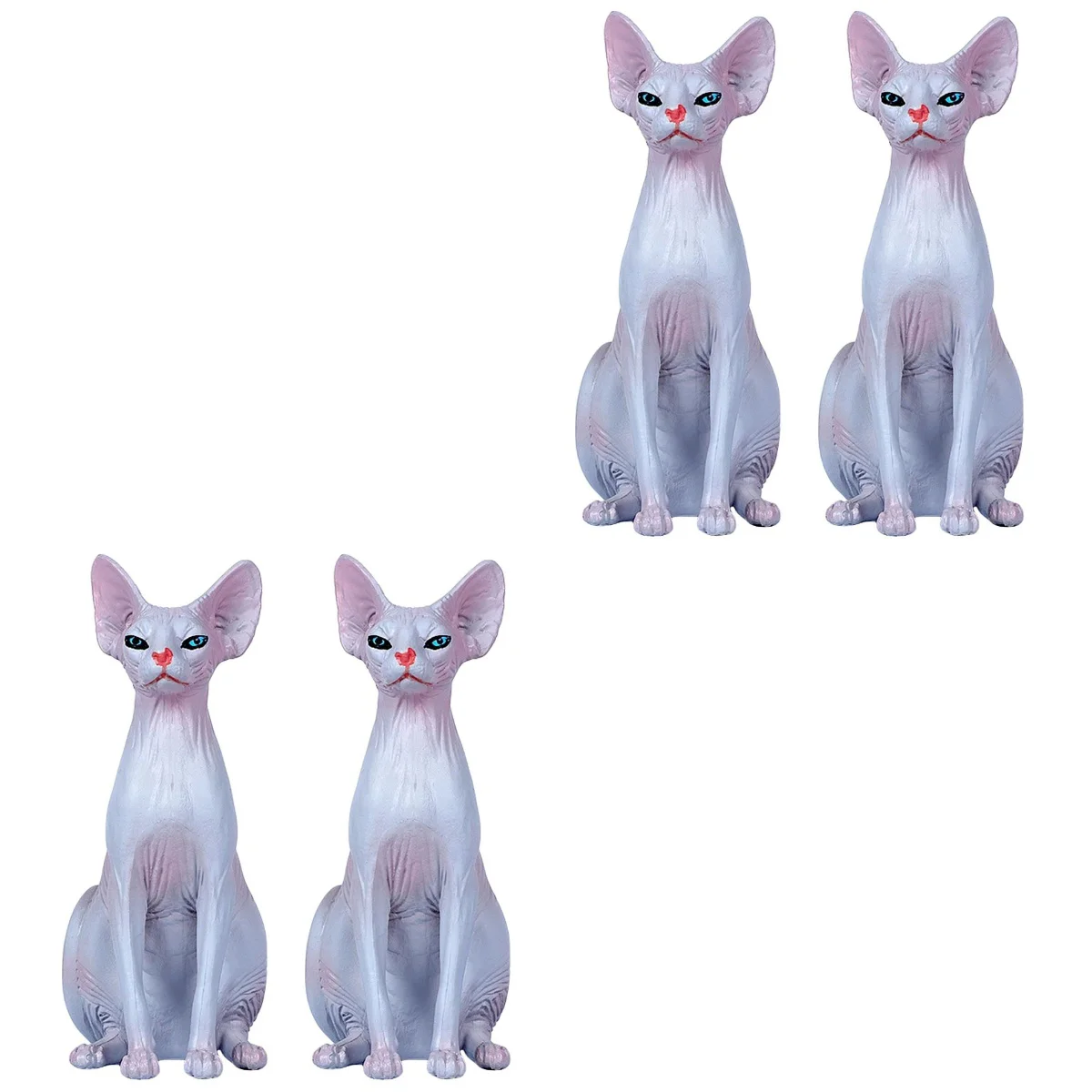 

4 Pcs Desktop Toys Cat Statue Desktop Decor Desktop Cat Ornament Toys Kids Girls Kids Cat Figurine Animal Simulated Hairless Cat