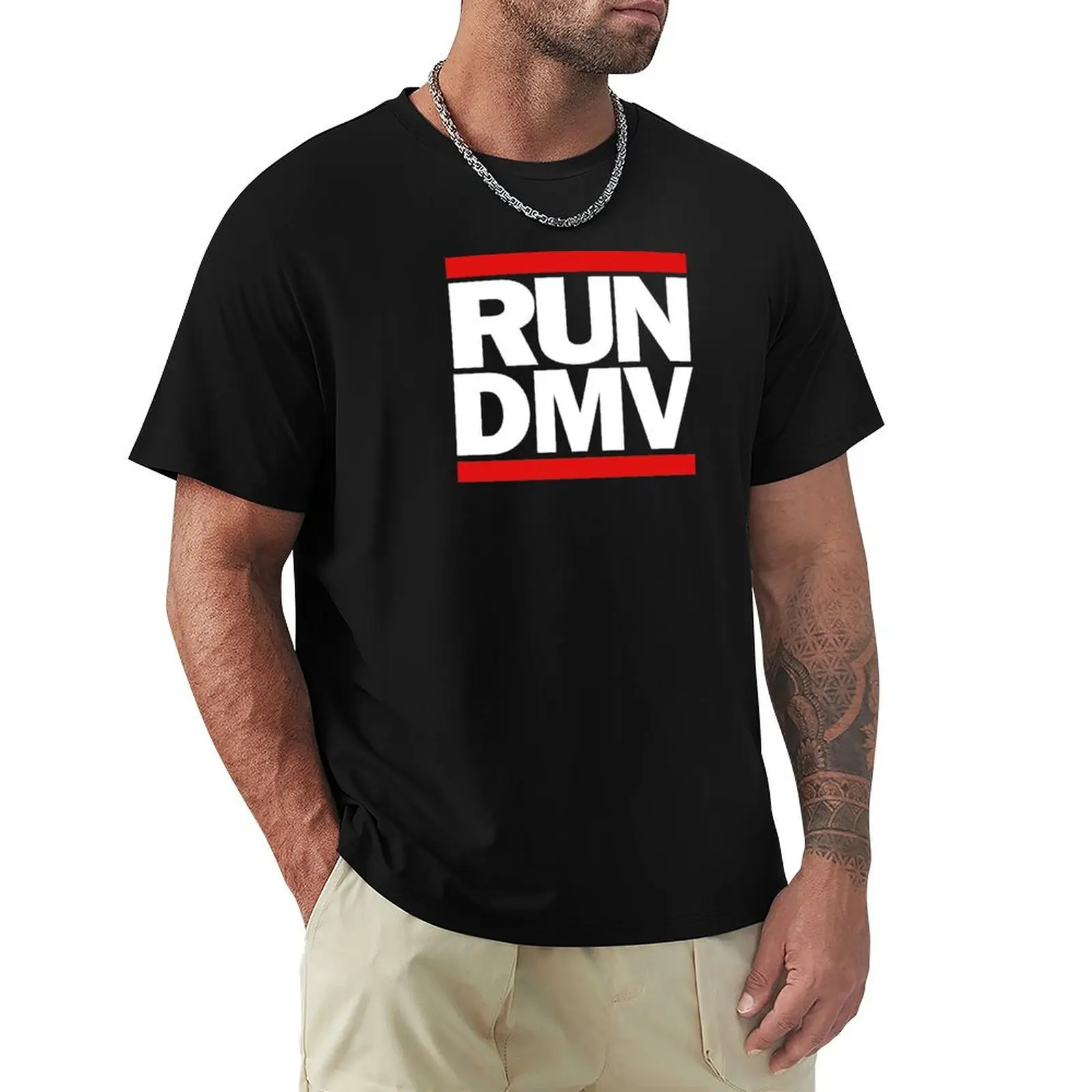 Фото Футболка RUN DMV COLLECTION, быстросохнущая футболка с рисунком, винтажные мужские рубашки с аниме №1