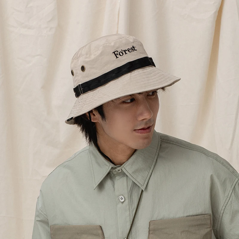 ASHFIRE 21SS Bucket Hat Adjustable Webbing Urban Outdoor Workwear Hats Japan Style Streetwear Fashion