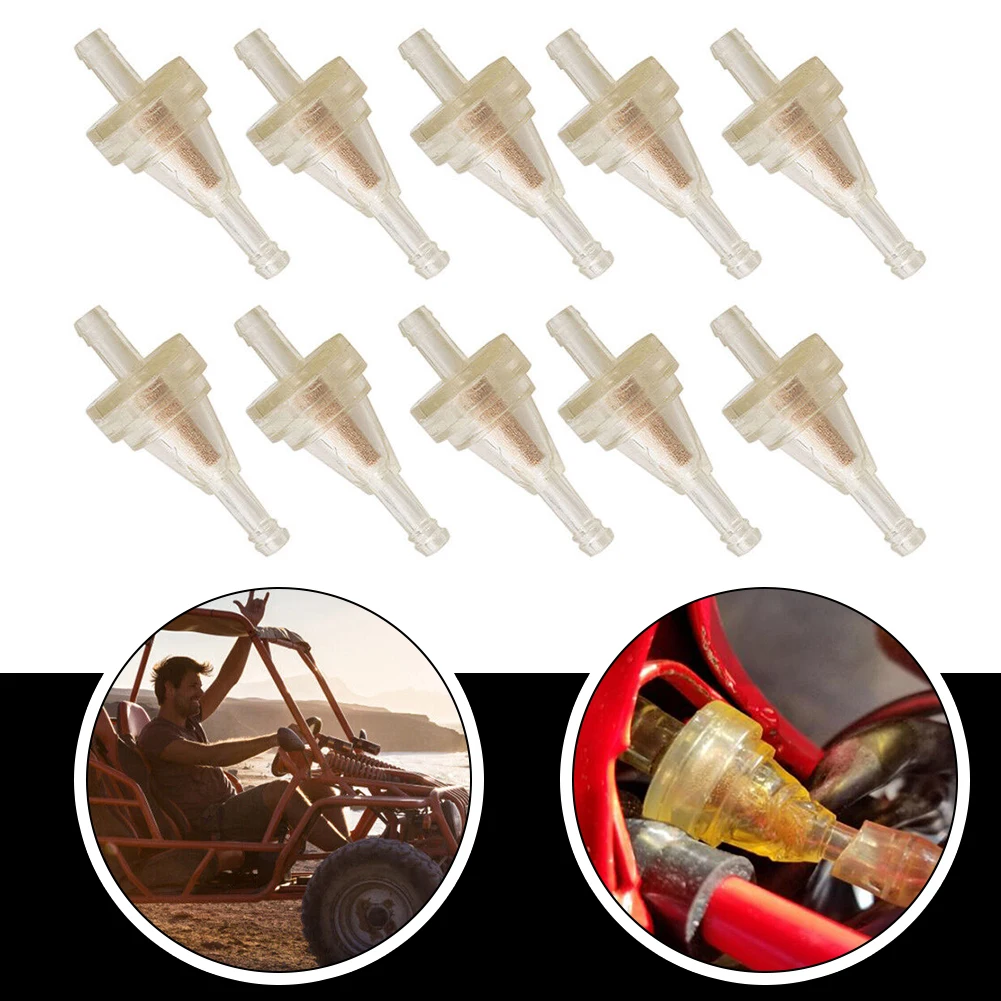 

For Dirt Bike ATV UTV Fuel Filters Inline 1/4 Inch (6.3 Mm) Car Accessories Transparent + Yellow 100% Brand New