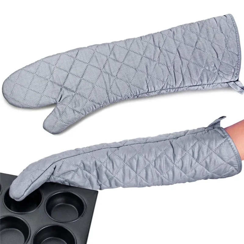 58cm Oven Gloves Long Oven Mitt Kitchen Glove BBQ Heat-resistant Cotton Cooking Barbecue Baking Tools Kitchen Accessories