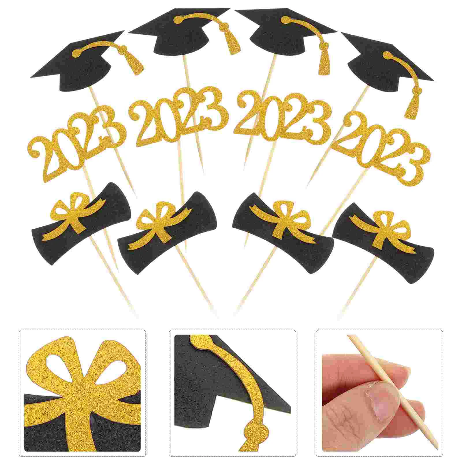 

Graduation Cake Insert Cupcake Decorations Dessert Ornaments Topper 2023 Decors Paper
