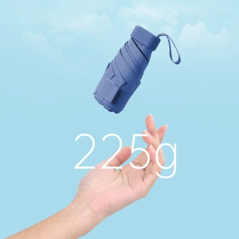 

6 Rib Mini Folding Umbrella Male for Rain and Sun Use Women's Umbrella for the Beach Portable Supply Raining Tool