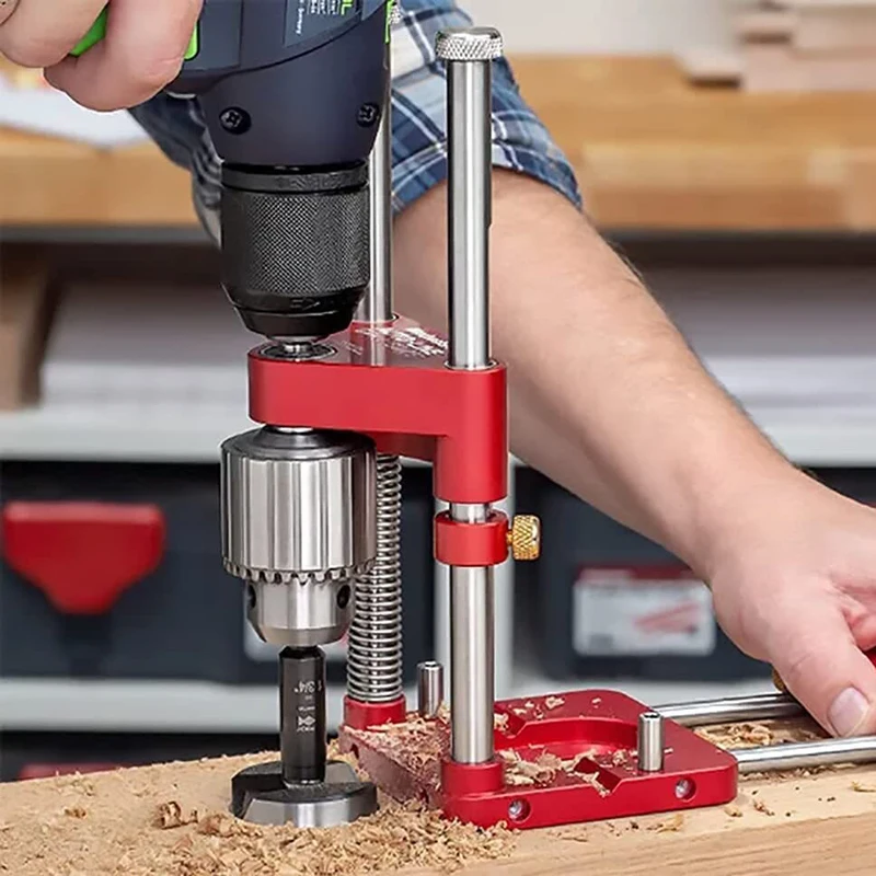 

2 Types Adjustable Punch Drill Locator Aluminum Alloy Carpenter Drilling Template Guide DIY Puncher Tool