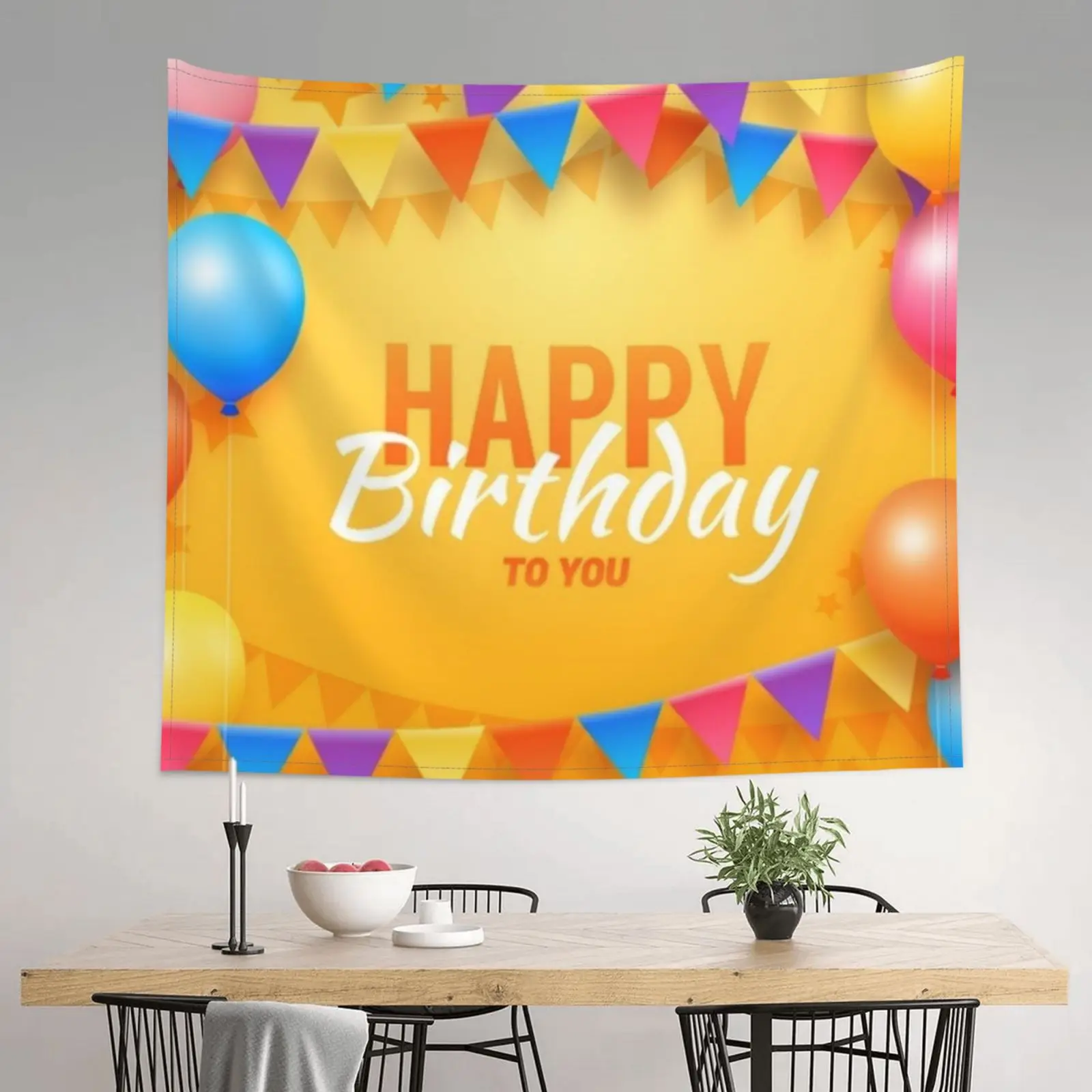 

Happy Birthday 60 x 51 inch Tapestry Birthday Decoration Hanging Birthday Decor