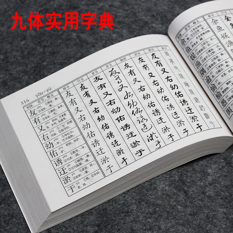 Bao You's New Nine Body Calligraphy Practical Dictionary, Official Script, Seal Script, Regular Script, Wei Stele Brush, Example