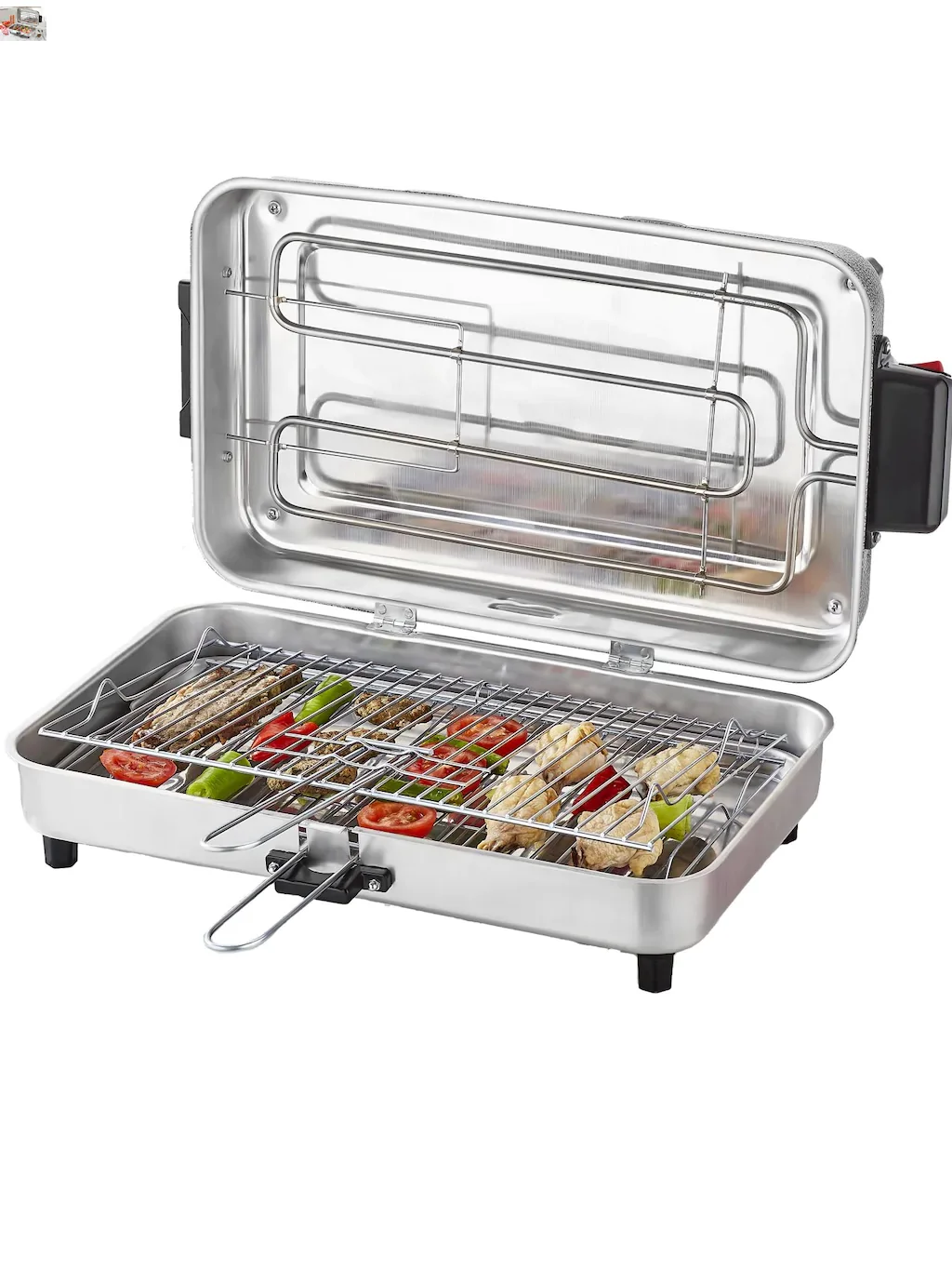 

Lux Electric Grill, 4 Size Infrared Barbeque, No Smell No Smoke Aluminium Meat chicken easy clean fast kitchen chefs