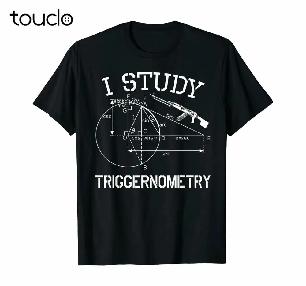 

New Mens I Study Triggernometry Gun T-Shirt Funny Vintage Gift For Men Women Unisex S-5Xl Xs-5Xl Custom Gift Creative Funny Tee