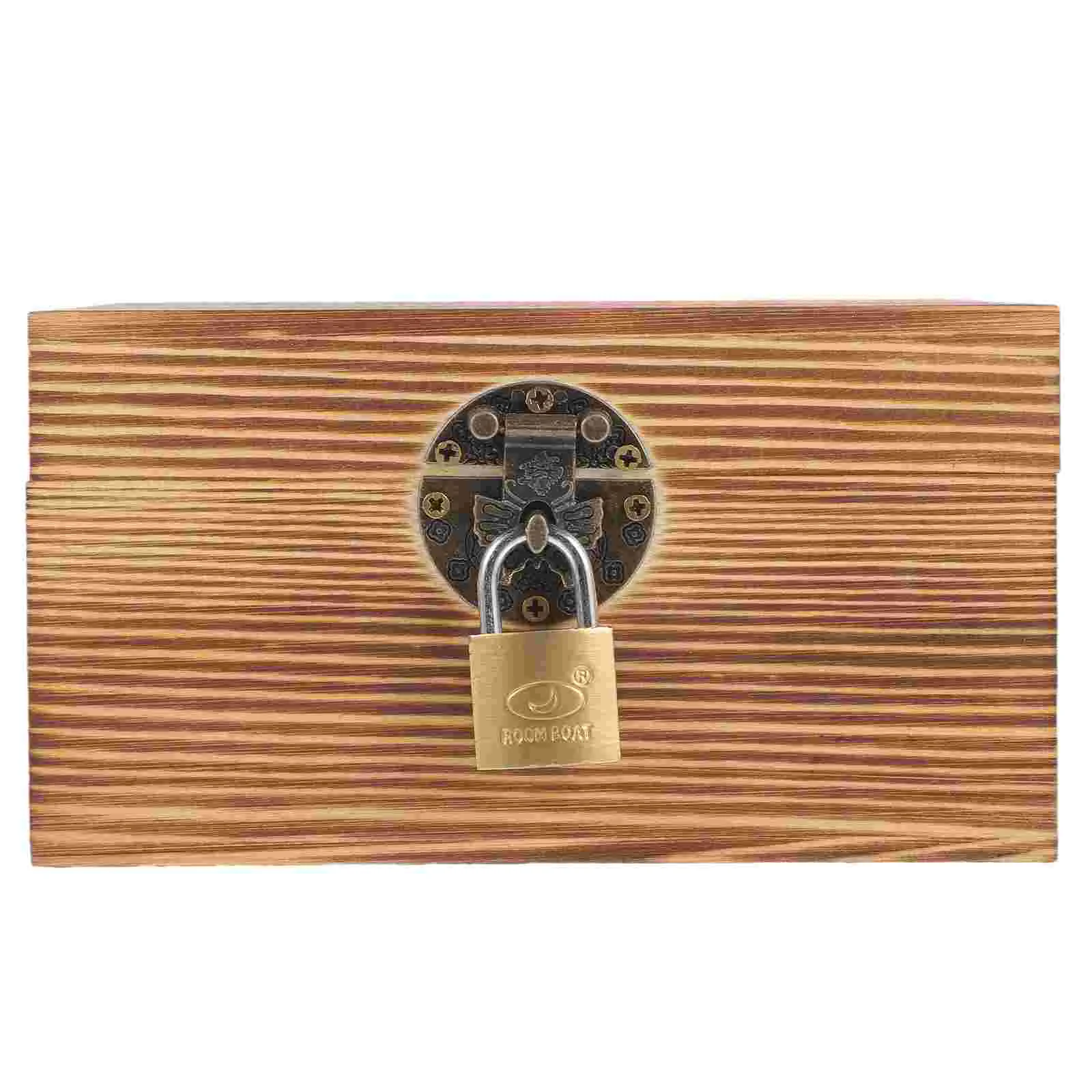 

Wood Box Wooden Storage Container Craft Box Decorative Storage Box Keepsake Box with Lock