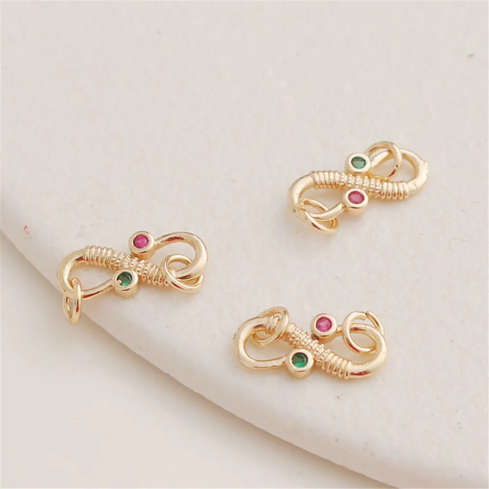 Двойная Соединительная Пряжка из циркония с инкрустацией 14-каратного золота