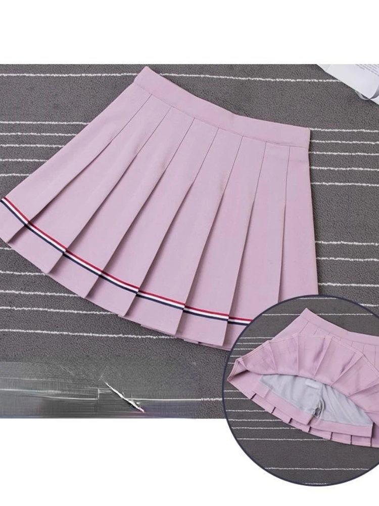 Женская мини-юбка розовая плиссированная юбка корейская модная одежда кавайная
