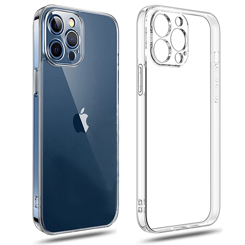 

Clear Phone Case For iPhone 11 12 13 14 Pro Max Case Silicone Soft Cover For iPhone 13 Mini X XS Max XR 8 7 Plus 5 SE Back Cover