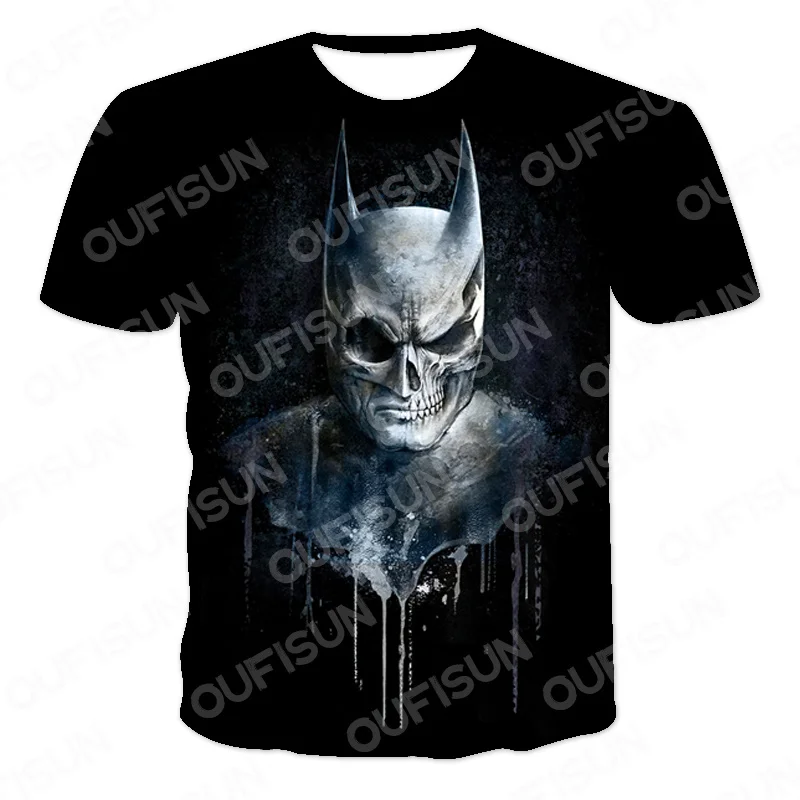 

Summer Selling Classic Skull Men And Women O-Neck Street Short Sleeve Oversized T-Shirt Fashion Hip Hop Clown O-Neck T-Shirts