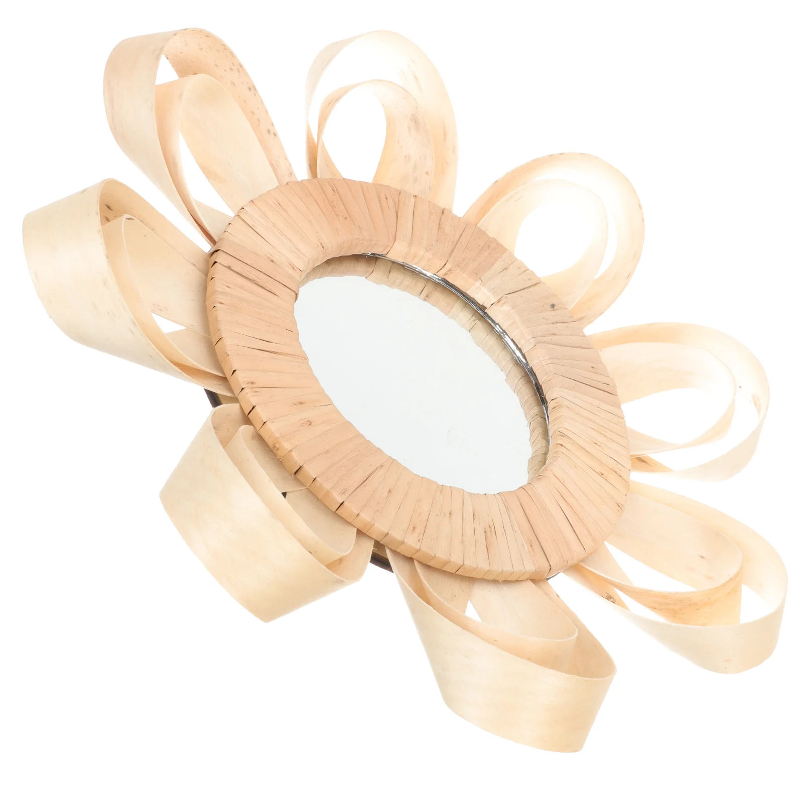 

Rattan Mirror Wall Decor Round Makeup Mirror Bedroom Bathroom Hanging Mirror Photo Prop