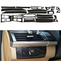 1 Set 5D Carbon Fiber Pattern Car Interior DIY Styling Trim Decals Automotive Interior Stickers For BMW X5 E70 2007-2013