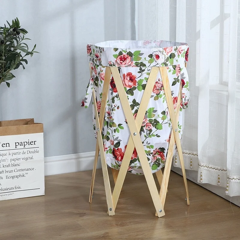 

Складные Водонепроницаемые корзины для хранения одежды, многофункциональная корзина для хранения игрушек в деревянной рамке для дома, спа...