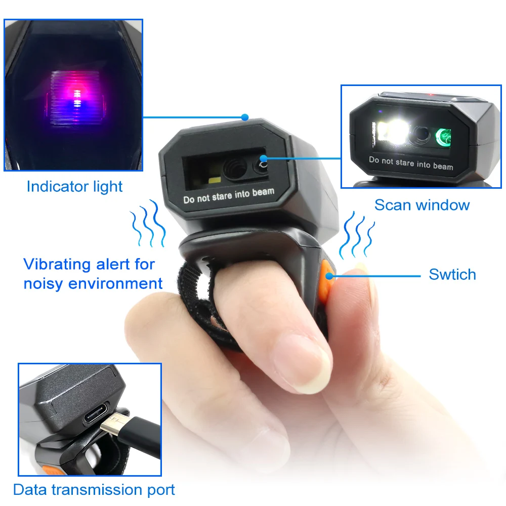 Xincode беспроводной Bluetooth портативный считыватель штрих-кодов для пальцев Мини 2D сканер штрих-кода кольцевой сканер изображения (art.: 3920c814d76bc) - 3920c814d76bc