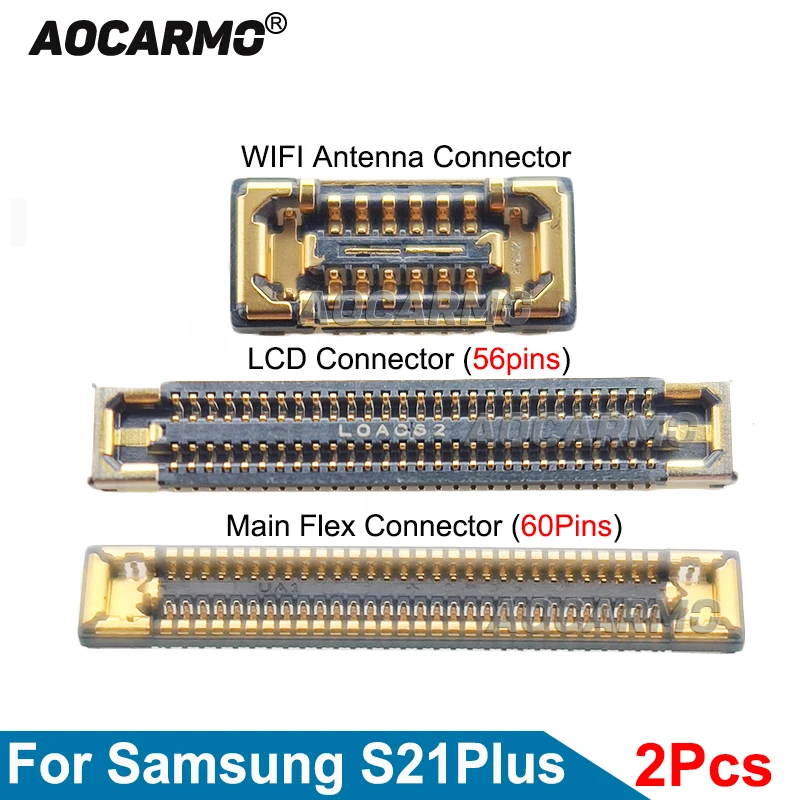 

Aocarmo 2Pcs For Samsung Galaxy S21 Plus Wifi Signal Antenna Touch Screen LCD FPC Plug Main Board Mainboard Flex Cable Connector