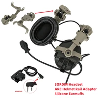 sordin msa headset u94 ptt arc rail adapter anti noise cancelling tactical headphone helmet airsoft sport shooting earmuff stand