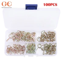 100pcs hose clamp high quality zinc plated spring clips gear hose fuel line clamp for boats with storage box 678910mm