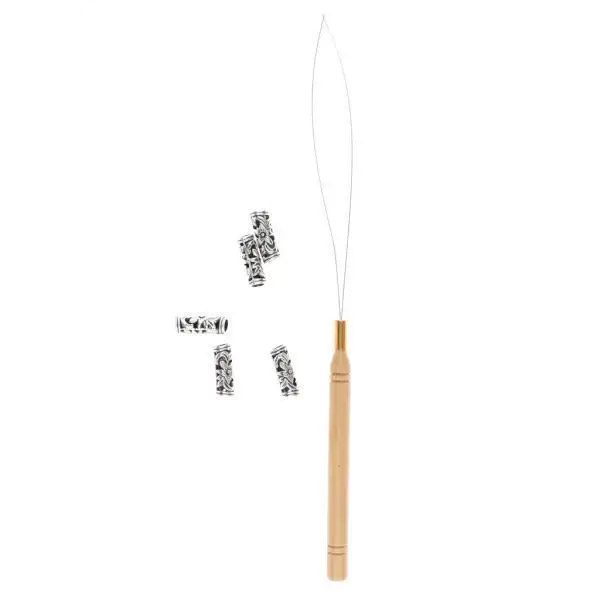 

3X 5 шт. украшения для наращивания волос с бусинами + Проволока фотоинструмент 01